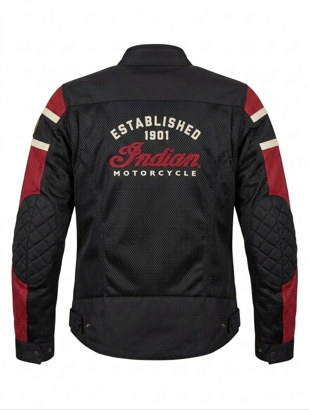 Indian Motorcycle Retro Black & Red Mesh Arlington Jacket Sz Small Womens - Picture 2 of 12